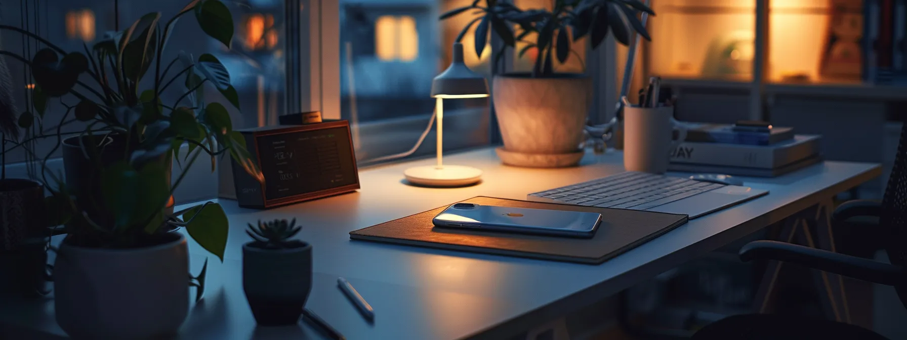 a sleek and pristine iphone rests atop a well-organized workspace, illuminated by soft, ambient light, reflecting a commitment to preventive care and high-quality accessories for enhanced longevity. a sleek and pristine iphone rests atop a well-organized workspace, illuminated by soft, ambient light, reflecting a commitment to preventive care and high-quality accessories for enhanced longevity.
