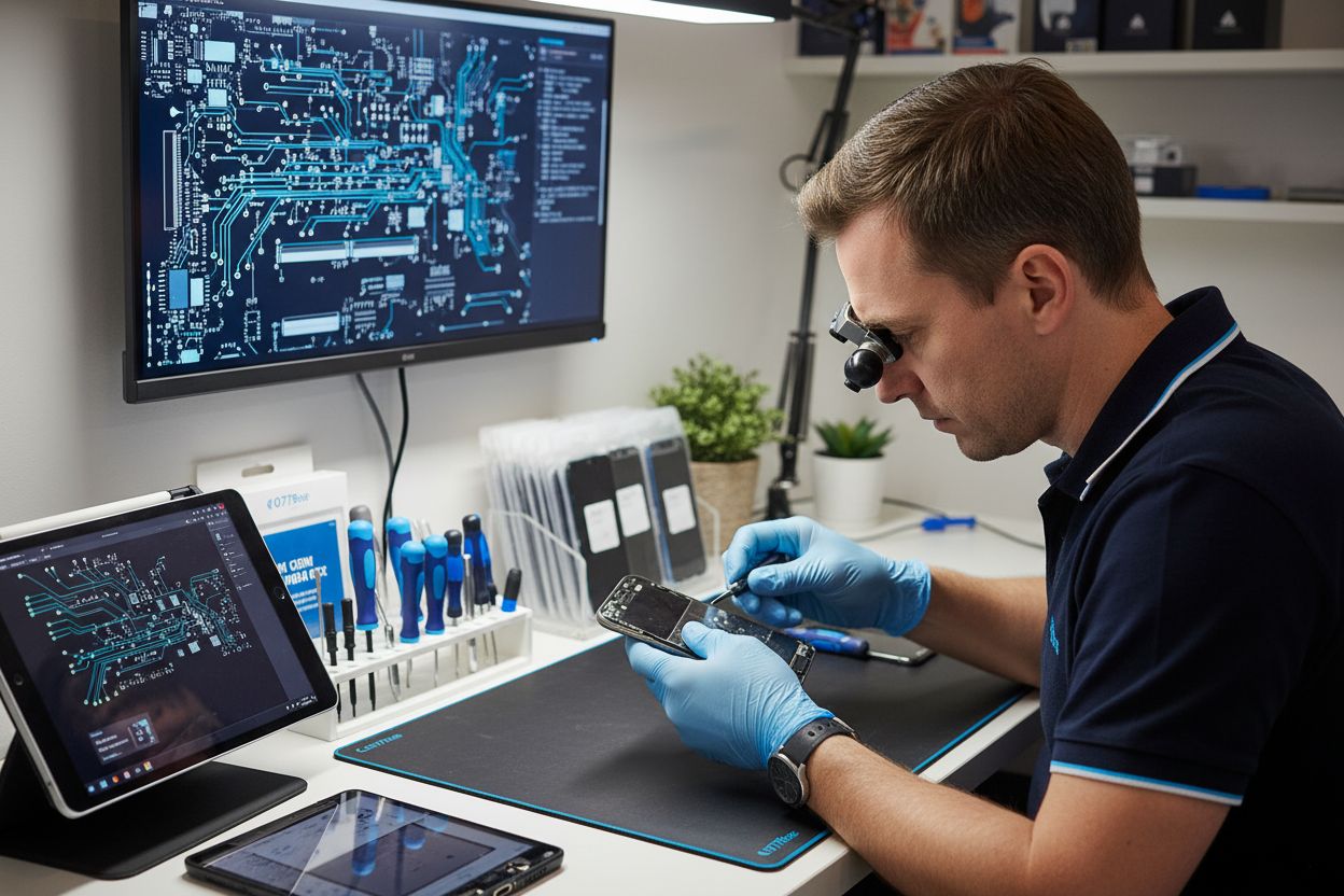screen repair professional workspace